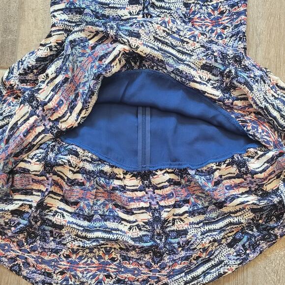 Parker Dress Womens Size S Fit & Flare Skater Mini Silk Lace Front Halter Style - Picture 9 of 14